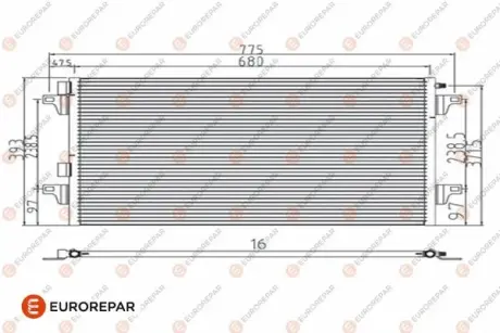 РАДІАТОР КОНДИЦІОНЕРА EUROREPAR 1609636580