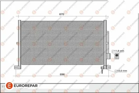РАДІАТОР КОНДИЦІОНЕРА EUROREPAR 1609637780