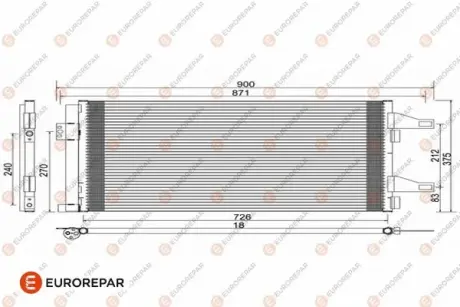 Радіатор кондиціонера Citroen Jumper/Peugeot Boxer/Fiat Ducato 2.0-3.D 06- EUROREPAR 1610161780