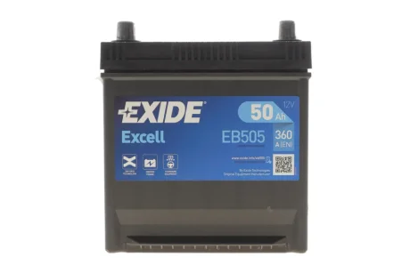 Акумуляторна батарея 50Ah/360A (200x173x222/+L/B0) Excell (Азія) (виготовлення грудень 2023) EXIDE DSCEB505