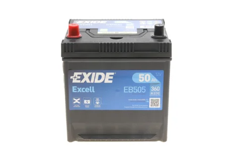 Акумуляторна батарея 50Ah/360A (200x173x222/+L/B0) Excell (Азія) EXIDE EB505