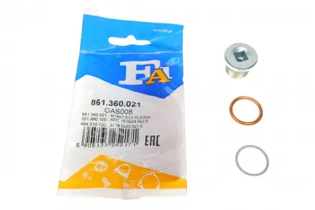 Пробка масляного піддону M18x1.5 L=15 (вир-во Fischer) FA1 861360021