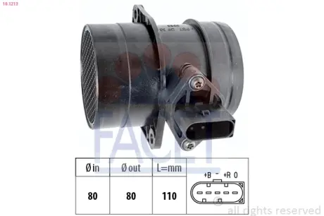 Витратомір повітря (5 конт.) VW GOLF IV/PASSAT 2.3 96-06 (10.1213) Facet FACET 101213