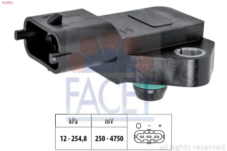 Intake manifold pressure sensor. Датчик абсолютного давления, впуск  FACET 103022