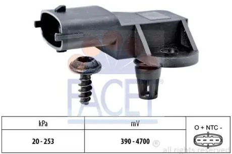 Intake manifold pressure sensor. Датчик абсолютного давления, впуск  FACET 103176