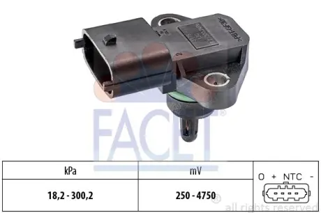 Intake manifold pressure sensor. Датчик абсолютного давления, впуск  FACET 103178