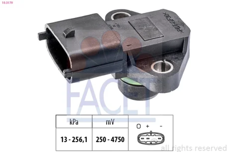 Датчик давления наддува (MAP) Hyundai SantaFe (01-) 2.0 CRDi (10.3179) Facet FACET 103179