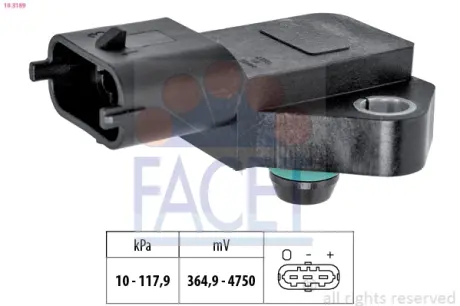 Intake manifold pressure sensor. Датчик абсолютного давления, впуск  FACET 103189