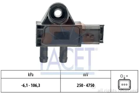 Датчик тиску вихлопних газів Citroen Ds3 1.4 hdi 70 (10-15) (10.3271) Facet FACET 103271