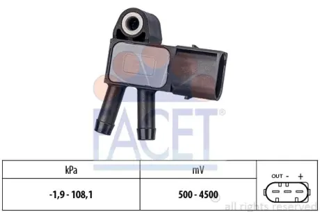 Датчик тиску вихлопних газів MB OM646/651 06- (10.3294) Facet FACET 103294