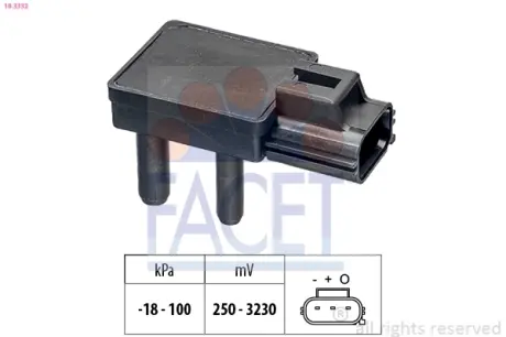 Датчик тиску випускних газів FACET 103332