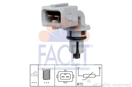 Coolant temperature sensor. Датчик температуры охлаждающей жидкости FACET 104035