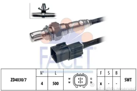 Датчик кисню (лямбда-зонд) Mitsubishi Outlander ii 3.0 4wd (09-12) (10.7658) Facet FACET 107658