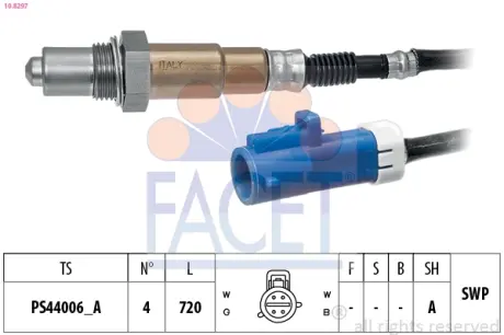 Датчик кисню (лямбда-зонд) Ford Connect 1.6 EcoBoost (13-) (10.8297) Facet FACET 108297
