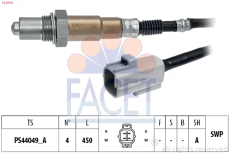 Датчик кислорода (лямбда-зонд) Mitsubishi ASX (10-), Lancer IX (08-) 1.5i, 1.6i FACET 108356