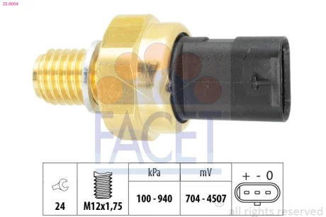 Датчик давления масла Opel Astra J, K, Insignia A, B (25.0004) Facet FACET 250004