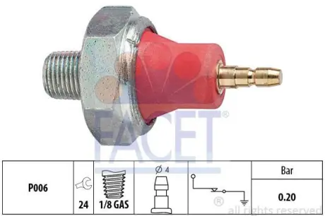 Oil pressure switch. Датчик давления масла FACET 70059