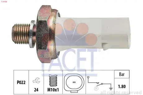 Oil pressure switch. Датчик давления масла FACET 70136