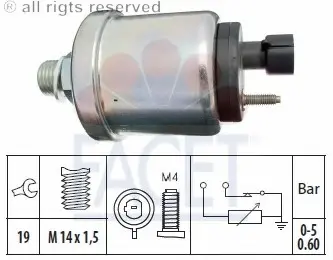 Oil pressure switch. Датчик давления масла FACET 70626