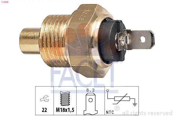 Coolant temperature sensor. Датчик температуры охлаждающей жидкости FACET 73008 (фото 1)