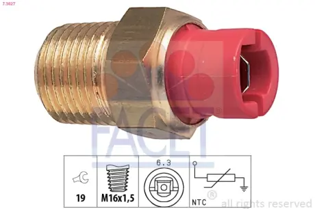 Coolant temperature sensor. Датчик температуры охлаждающей жидкости FACET 73027