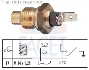 Coolant temperature sensor. Датчик температуры охлаждающей жидкости FACET 73044