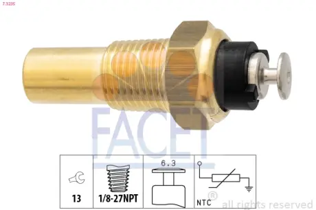 Coolant temperature sensor. Датчик температуры охлаждающей жидкости FACET 73235