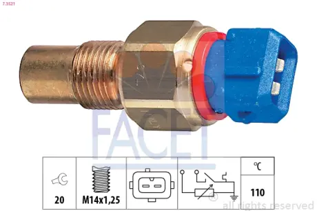 Coolant temperature sensor. Датчик температуры охлаждающей жидкости FACET 73521