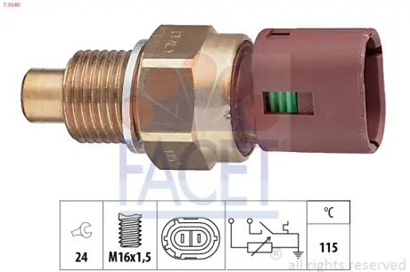 Coolant temperature sensor. Датчик температуры охлаждающей жидкости FACET 73540