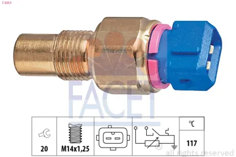 Coolant temperature sensor. Датчик температуры охлаждающей жидкости FACET 73553