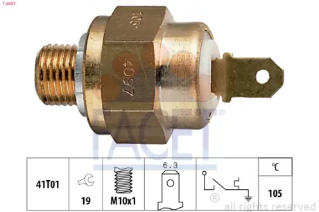 Датчик вмикання вентилятора аної рідини VW LT 2.4 D/TD 83-> (7.4097) Facet FACET 74097