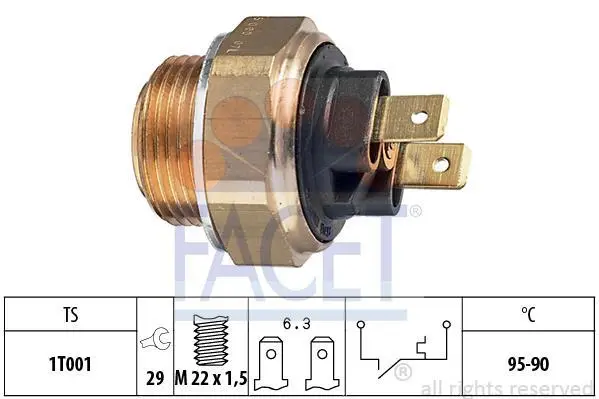 Radiator fan temperature switch. Датчик температуры вентилятора охлаждающей жидкости FACET 75024 (фото 1)