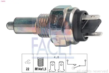 Reverse light switch. Выключатель фонаря заднего хода FACET 76015