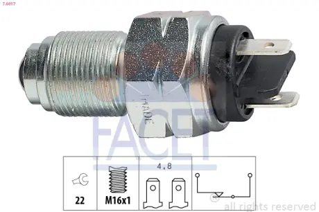 Reverse light switch. Выключатель фонаря заднего хода FACET 76017