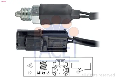 Reverse light switch. Выключатель фонаря заднего хода FACET 76209