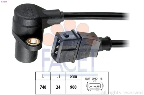 Датчик обертів коленвала Audi A6/A8/VW Passat 2.3-2.8 i (95-) (9.0214) Facet FACET 90214