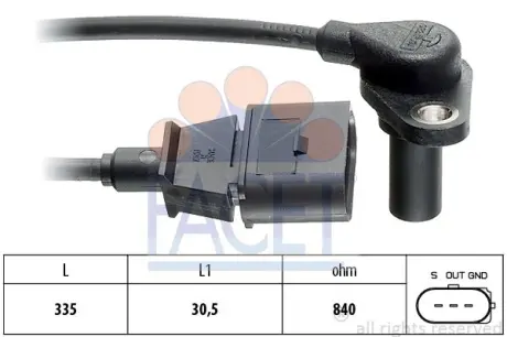 Датчик обертів коленвала Skoda Octavia 1.6 (00-10) Facet FACET 9.0220