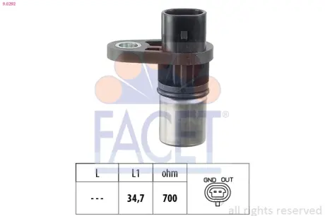 Датчик положення колінвала Opel Astra/Vectra 2.2 i 00-> FACET 90292