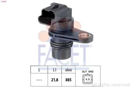 1 953 487 Датчик коленвала FACET 9.0487