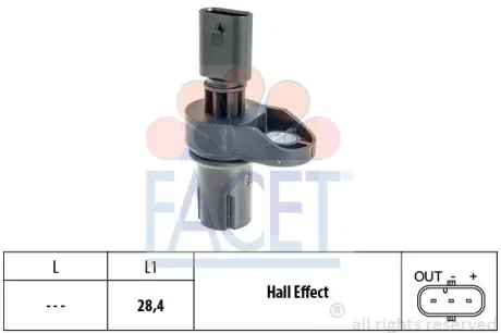 Датчик обертів коленвала BMW 1/2/3/4/5/6/7/X1/X3/X4/X5/X6 1.6-3.0 d 03- (9.0757) Facet FACET 90757