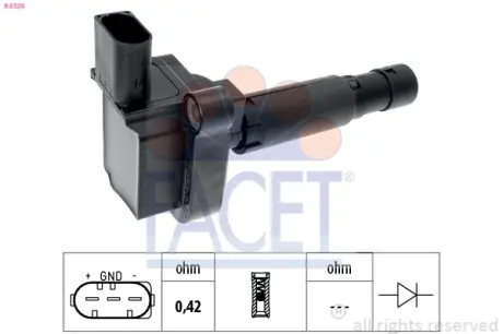 Котушка запалення Mercedes Benz W203/204/211/212 M271 02-> (9.6320) Facet FACET 96320