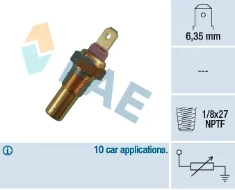 Coolant temperature sensor. Датчик температуры охлаждающей жидкости FAE 31270