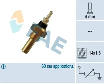 Sensor, coolant temperature. Датчик, температура охолоджуючої рідини FAE 32330