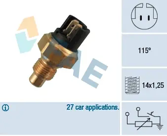 Coolant temperature sensor. Датчик температуры охлаждающей жидкости FAE 34010