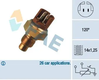 Coolant temperature sensor. Датчик температуры охлаждающей жидкости FAE 34130