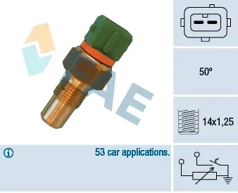 Coolant temperature sensor. Датчик температуры охлаждающей жидкости FAE 34400