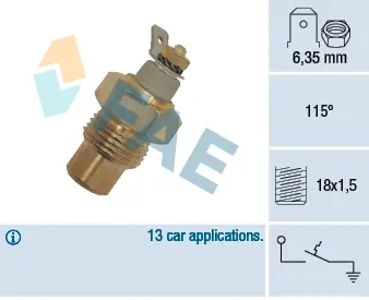 Coolant warning lamp temperature switch. Датчик сигнальной лампы охлаждающей жидкости FAE 35080