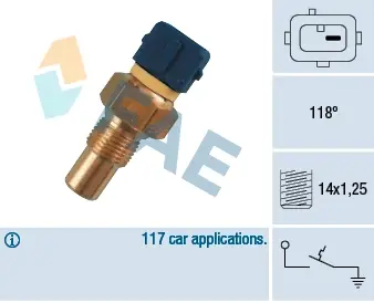 Coolant warning lamp temperature switch. Датчик сигнальной лампы охлаждающей жидкости FAE 35290