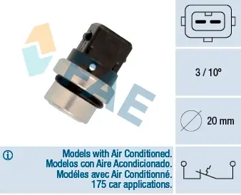 Coolant warning lamp temperature switch. Датчик сигнальной лампы охлаждающей жидкости FAE 35650