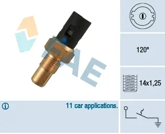 Coolant warning lamp temperature switch. Датчик сигнальной лампы охлаждающей жидкости FAE 35750